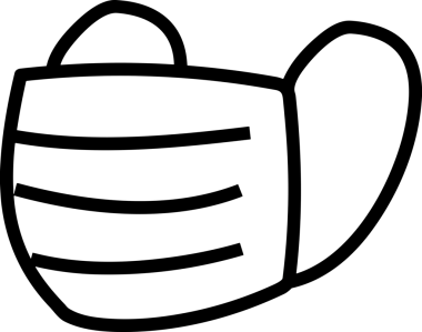 Black and white face mask icon symbol vector illustration in minimal simple style graphic design element for modern artwork clean outline sketch flat pictogram abstract template contour editable isolated digital png format for web ui