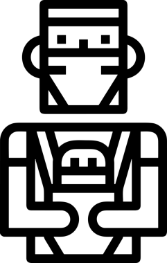 Black and white face mask icon symbol vector illustration in minimal simple style graphic design element for modern artwork clean outline sketch flat pictogram abstract template contour editable isolated digital png format for web ui