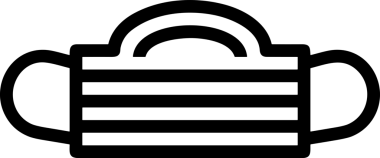 Black and white face mask icon symbol vector illustration in minimal simple style graphic design element for modern artwork clean outline sketch flat pictogram abstract template contour editable isolated digital png format for web ui