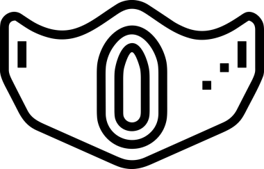 Black and white face mask icon symbol vector illustration in minimal simple style graphic design element for modern artwork clean outline sketch flat pictogram abstract template contour editable isolated digital png format for web ui