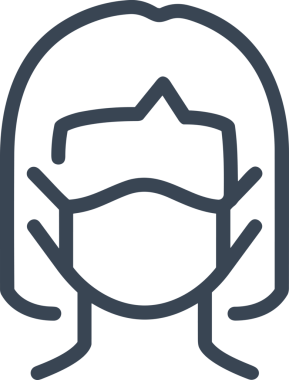 Black and white face mask icon symbol vector illustration in minimal simple style graphic design element for modern artwork clean outline sketch flat pictogram abstract template contour editable isolated digital png format for web ui