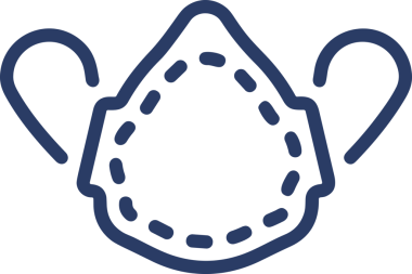 Black and white face mask icon symbol vector illustration in minimal simple style graphic design element for modern artwork clean outline sketch flat pictogram abstract template contour editable isolated digital png format for web ui