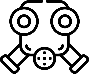 Black and white face mask icon symbol vector illustration in minimal simple style graphic design element for modern artwork clean outline sketch flat pictogram abstract template contour editable isolated digital png format for web ui