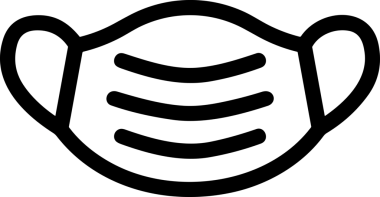 Black and white face mask icon symbol vector illustration in minimal simple style graphic design element for modern artwork clean outline sketch flat pictogram abstract template contour editable isolated digital png format for web ui