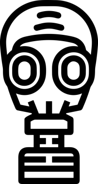 Black and white face mask icon symbol vector illustration in minimal simple style graphic design element for modern artwork clean outline sketch flat pictogram abstract template contour editable isolated digital png format for web ui