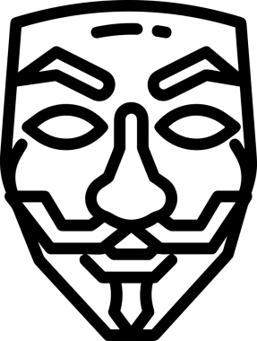 Black and white face mask icon symbol vector illustration in minimal simple style graphic design element for modern artwork clean outline sketch flat pictogram abstract template contour editable isolated digital png format for web ui