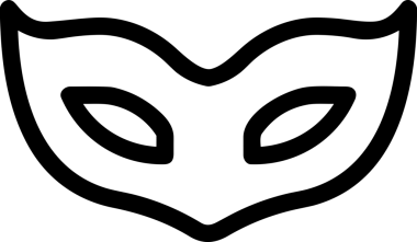 Black and white face mask icon symbol vector illustration in minimal simple style graphic design element for modern artwork clean outline sketch flat pictogram abstract template contour editable isolated digital png format for web ui