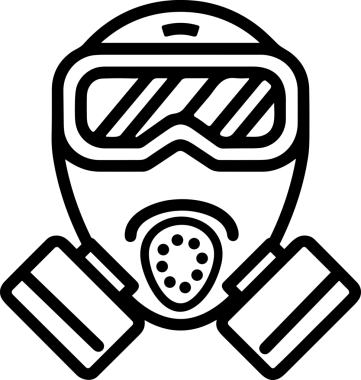 Black and white face mask icon symbol vector illustration in minimal simple style graphic design element for modern artwork clean outline sketch flat pictogram abstract template contour editable isolated digital png format for web ui