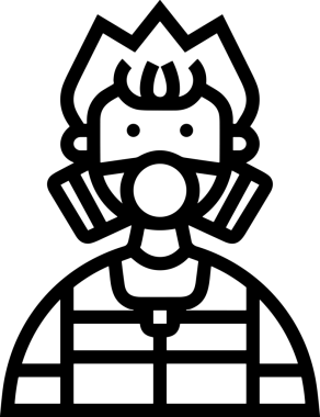 Black and white face mask icon symbol vector illustration in minimal simple style graphic design element for modern artwork clean outline sketch flat pictogram abstract template contour editable isolated digital png format for web ui
