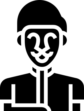 Black and white face mask icon symbol vector illustration in minimal simple style graphic design element for modern artwork clean outline sketch flat pictogram abstract template contour editable isolated digital png format for web ui