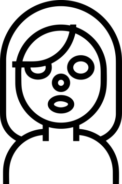 Black and white face mask icon symbol vector illustration in minimal simple style graphic design element for modern artwork clean outline sketch flat pictogram abstract template contour editable isolated digital png format for web ui