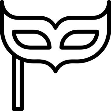 Black and white face mask icon symbol vector illustration in minimal simple style graphic design element for modern artwork clean outline sketch flat pictogram abstract template contour editable isolated digital png format for web ui