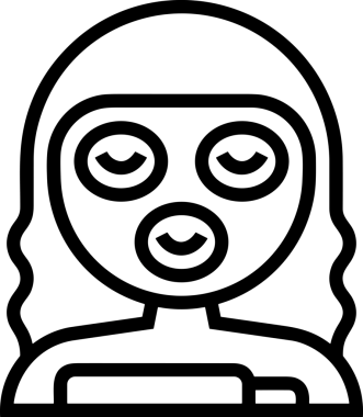 Black and white face mask icon symbol vector illustration in minimal simple style graphic design element for modern artwork clean outline sketch flat pictogram abstract template contour editable isolated digital png format for web ui