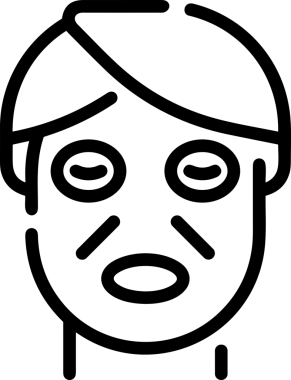 Black and white face mask icon symbol vector illustration in minimal simple style graphic design element for modern artwork clean outline sketch flat pictogram abstract template contour editable isolated digital png format for web ui