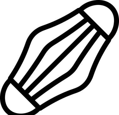 Black and white face mask icon symbol vector illustration in minimal simple style graphic design element for modern artwork clean outline sketch flat pictogram abstract template contour editable isolated digital png format for web ui