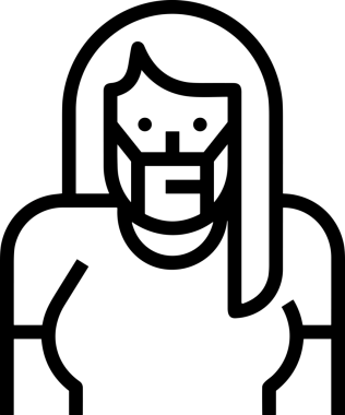 Black and white face mask icon symbol vector illustration in minimal simple style graphic design element for modern artwork clean outline sketch flat pictogram abstract template contour editable isolated digital png format for web ui