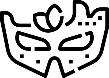 Black and white face mask icon symbol vector illustration in minimal simple style graphic design element for modern artwork clean outline sketch flat pictogram abstract template contour editable isolated digital png format for web ui