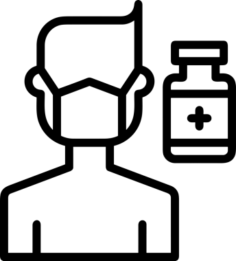 Black and white face mask icon symbol vector illustration in minimal simple style graphic design element for modern artwork clean outline sketch flat pictogram abstract template contour editable isolated digital png format for web ui