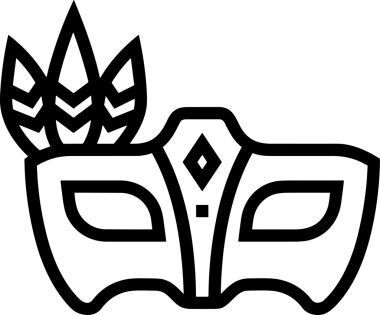 Black and white face mask icon symbol vector illustration in minimal simple style graphic design element for modern artwork clean outline sketch flat pictogram abstract template contour editable isolated digital png format for web ui