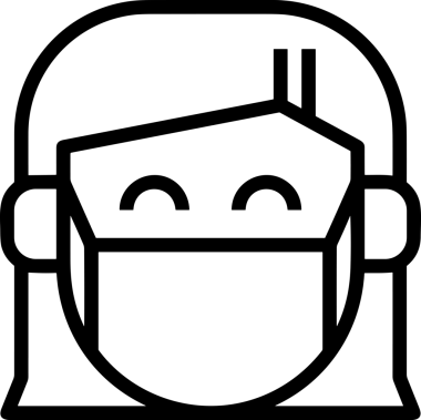 Black and white face mask icon symbol vector illustration in minimal simple style graphic design element for modern artwork clean outline sketch flat pictogram abstract template contour editable isolated digital png format for web ui