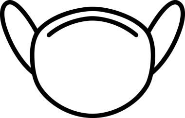 Black and white face mask icon symbol vector illustration in minimal simple style graphic design element for modern artwork clean outline sketch flat pictogram abstract template contour editable isolated digital png format for web ui