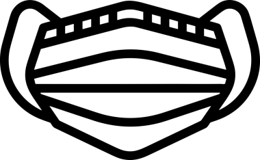 Black and white face mask icon symbol vector illustration in minimal simple style graphic design element for modern artwork clean outline sketch flat pictogram abstract template contour editable isolated digital png format for web ui