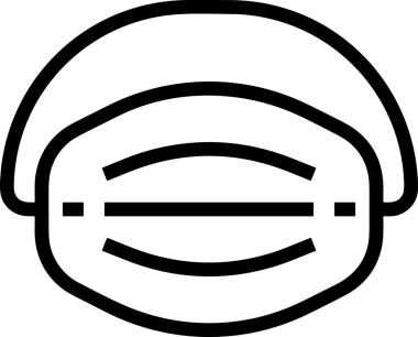 Black and white face mask icon symbol vector illustration in minimal simple style graphic design element for modern artwork clean outline sketch flat pictogram abstract template contour editable isolated digital png format for web ui