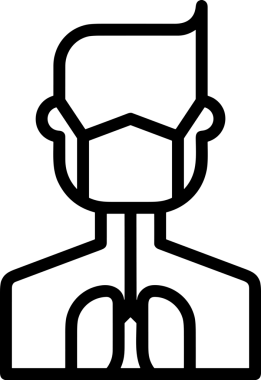 Black and white face mask icon symbol vector illustration in minimal simple style graphic design element for modern artwork clean outline sketch flat pictogram abstract template contour editable isolated digital png format for web ui