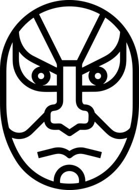 Black and white face mask icon symbol vector illustration in minimal simple style graphic design element for modern artwork clean outline sketch flat pictogram abstract template contour editable isolated digital png format for web ui