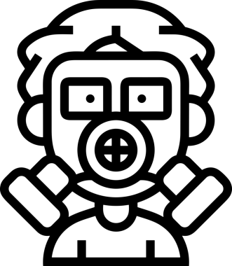 Black and white face mask icon symbol vector illustration in minimal simple style graphic design element for modern artwork clean outline sketch flat pictogram abstract template contour editable isolated digital png format for web ui