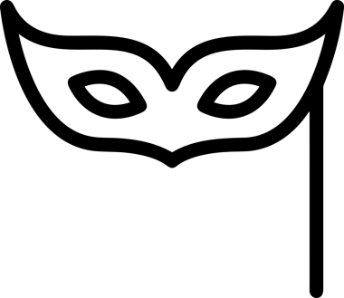 Black and white face mask icon symbol vector illustration in minimal simple style graphic design element for modern artwork clean outline sketch flat pictogram abstract template contour editable isolated digital png format for web ui