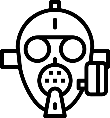 Black and white face mask icon symbol vector illustration in minimal simple style graphic design element for modern artwork clean outline sketch flat pictogram abstract template contour editable isolated digital png format for web ui