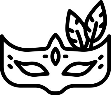 Black and white face mask icon symbol vector illustration in minimal simple style graphic design element for modern artwork clean outline sketch flat pictogram abstract template contour editable isolated digital png format for web ui