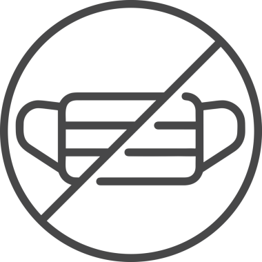 Black and white face mask icon symbol vector illustration in minimal simple style graphic design element for modern artwork clean outline sketch flat pictogram abstract template contour editable isolated digital png format for web ui