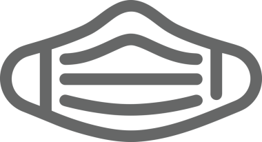 Black and white face mask icon symbol vector illustration in minimal simple style graphic design element for modern artwork clean outline sketch flat pictogram abstract template contour editable isolated digital png format for web ui