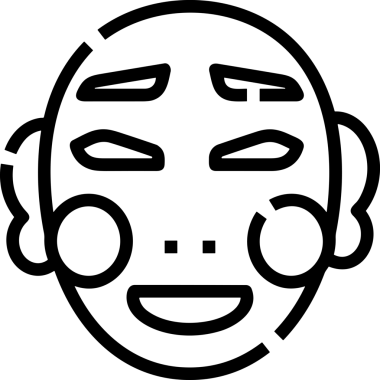 Black and white face mask icon symbol vector illustration in minimal simple style graphic design element for modern artwork clean outline sketch flat pictogram abstract template contour editable isolated digital png format for web ui