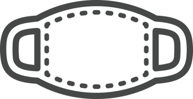 Black and white face mask icon symbol vector illustration in minimal simple style graphic design element for modern artwork clean outline sketch flat pictogram abstract template contour editable isolated digital png format for web ui