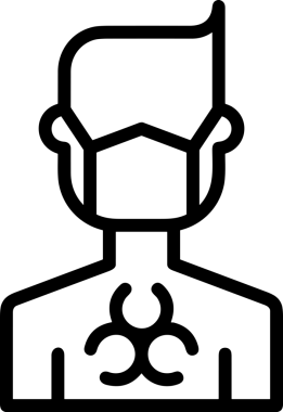 Black and white face mask icon symbol vector illustration in minimal simple style graphic design element for modern artwork clean outline sketch flat pictogram abstract template contour editable isolated digital png format for web ui