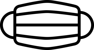 Black and white face mask icon symbol vector illustration in minimal simple style graphic design element for modern artwork clean outline sketch flat pictogram abstract template contour editable isolated digital png format for web ui