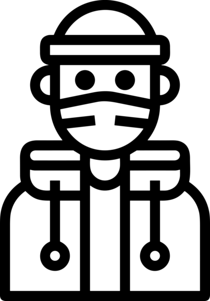 Black and white face mask icon symbol vector illustration in minimal simple style graphic design element for modern artwork clean outline sketch flat pictogram abstract template contour editable isolated digital png format for web ui