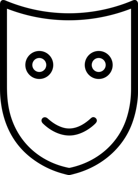 Black and white face mask icon symbol vector illustration in minimal simple style graphic design element for modern artwork clean outline sketch flat pictogram abstract template contour editable isolated digital png format for web ui