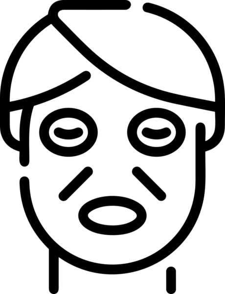 Black and white face mask icon symbol vector illustration in minimal simple style graphic design element for modern artwork clean outline sketch flat pictogram abstract template contour editable isolated digital png format for web ui