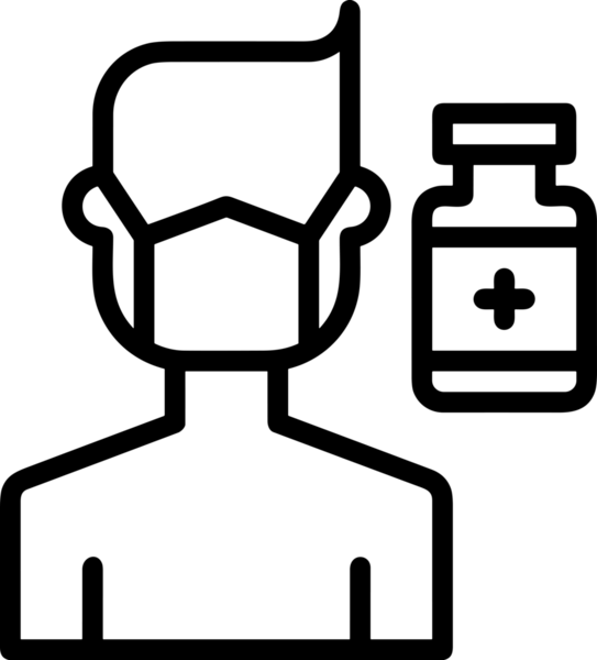 Black and white face mask icon symbol vector illustration in minimal simple style graphic design element for modern artwork clean outline sketch flat pictogram abstract template contour editable isolated digital png format for web ui