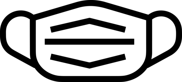Black and white face mask icon symbol vector illustration in minimal simple style graphic design element for modern artwork clean outline sketch flat pictogram abstract template contour editable isolated digital png format for web ui