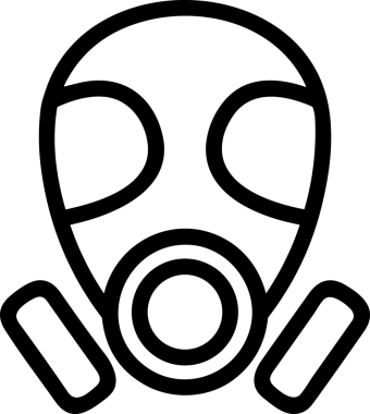 Black and white face mask icon symbol vector illustration in minimal simple style graphic design element for modern artwork clean outline sketch flat pictogram abstract template contour editable isolated digital png format for web ui