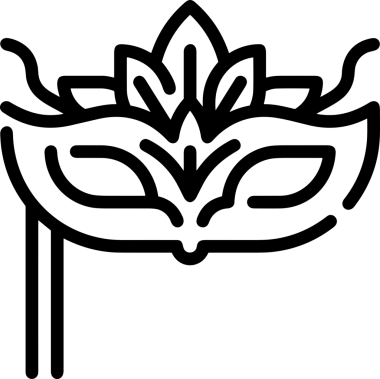 Black and white face mask icon symbol vector illustration in minimal simple style graphic design element for modern artwork clean outline sketch flat pictogram abstract template contour editable isolated digital png format for web ui