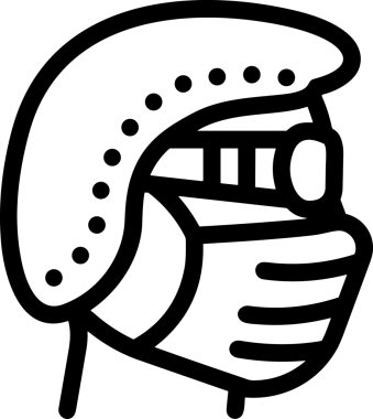 Black and white face mask icon symbol vector illustration in minimal simple style graphic design element for modern artwork clean outline sketch flat pictogram abstract template contour editable isolated digital png format for web ui