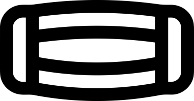 Black and white face mask icon symbol vector illustration in minimal simple style graphic design element for modern artwork clean outline sketch flat pictogram abstract template contour editable isolated digital png format for web ui