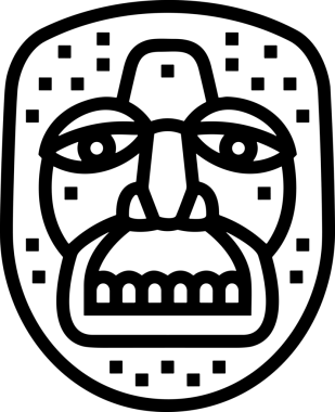 Black and white face mask icon symbol vector illustration in minimal simple style graphic design element for modern artwork clean outline sketch flat pictogram abstract template contour editable isolated digital png format for web ui