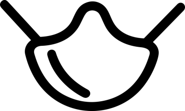 Black and white face mask icon symbol vector illustration in minimal simple style graphic design element for modern artwork clean outline sketch flat pictogram abstract template contour editable isolated digital png format for web ui